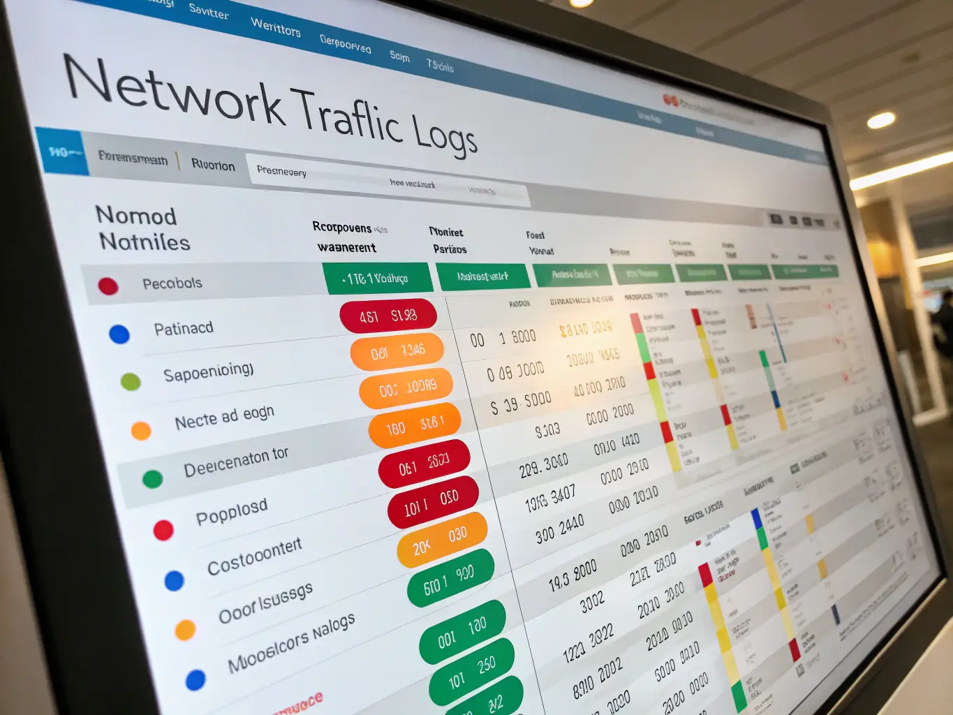 A graphical representation of network traffic being classified and analyzed, highlighting different types of applications and protocols. The image should convey the depth and accuracy of the classification process.